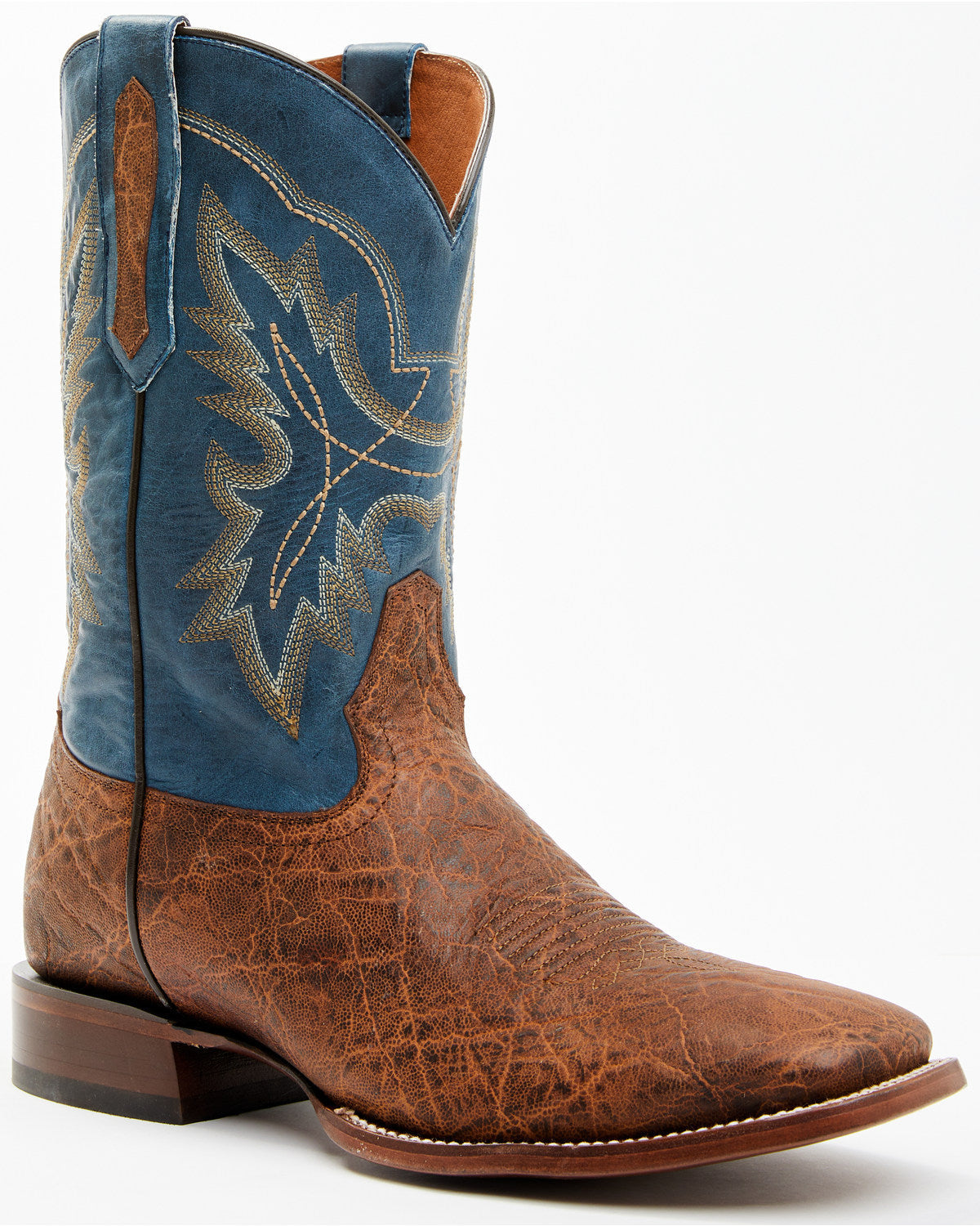 Men's Elephant Print Western Boots - Broad Square Toe