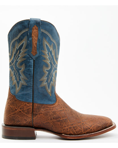 Men's Elephant Print Western Boots - Broad Square Toe