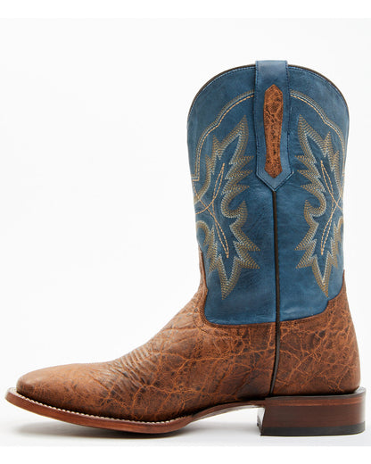 Men's Elephant Print Western Boots - Broad Square Toe