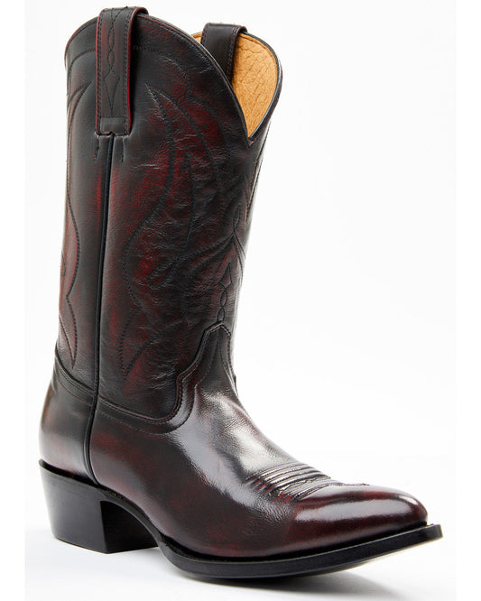 Men's Black Cherry Western Boots - Round Toe