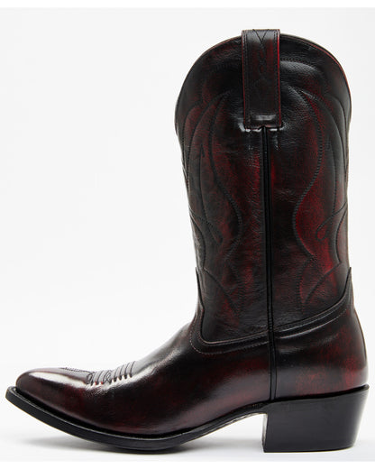 Men's Black Cherry Western Boots - Round Toe