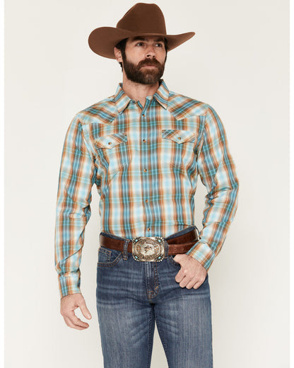 Men's Solstice Plaid Print Long Sleeve Snap Western Shirt