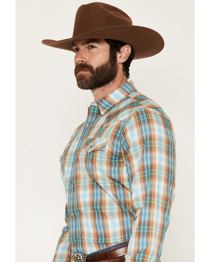 Men's Solstice Plaid Print Long Sleeve Snap Western Shirt