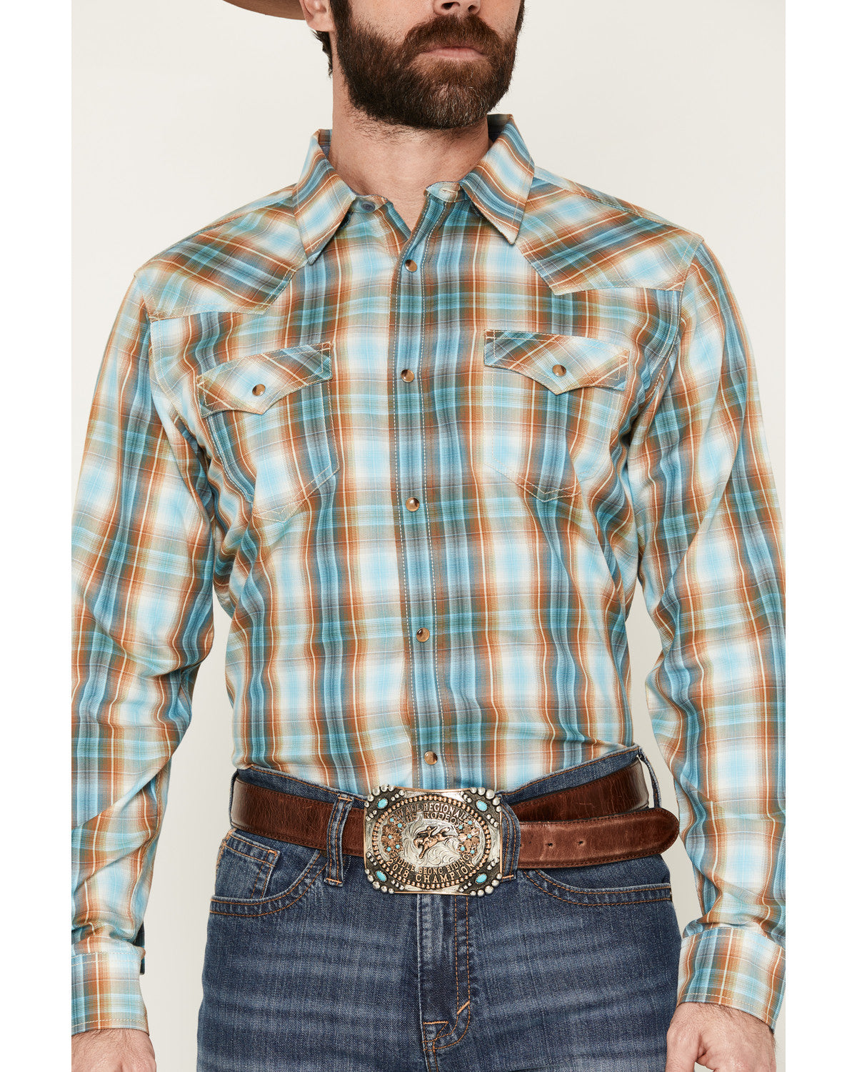 Men's Solstice Plaid Print Long Sleeve Snap Western Shirt