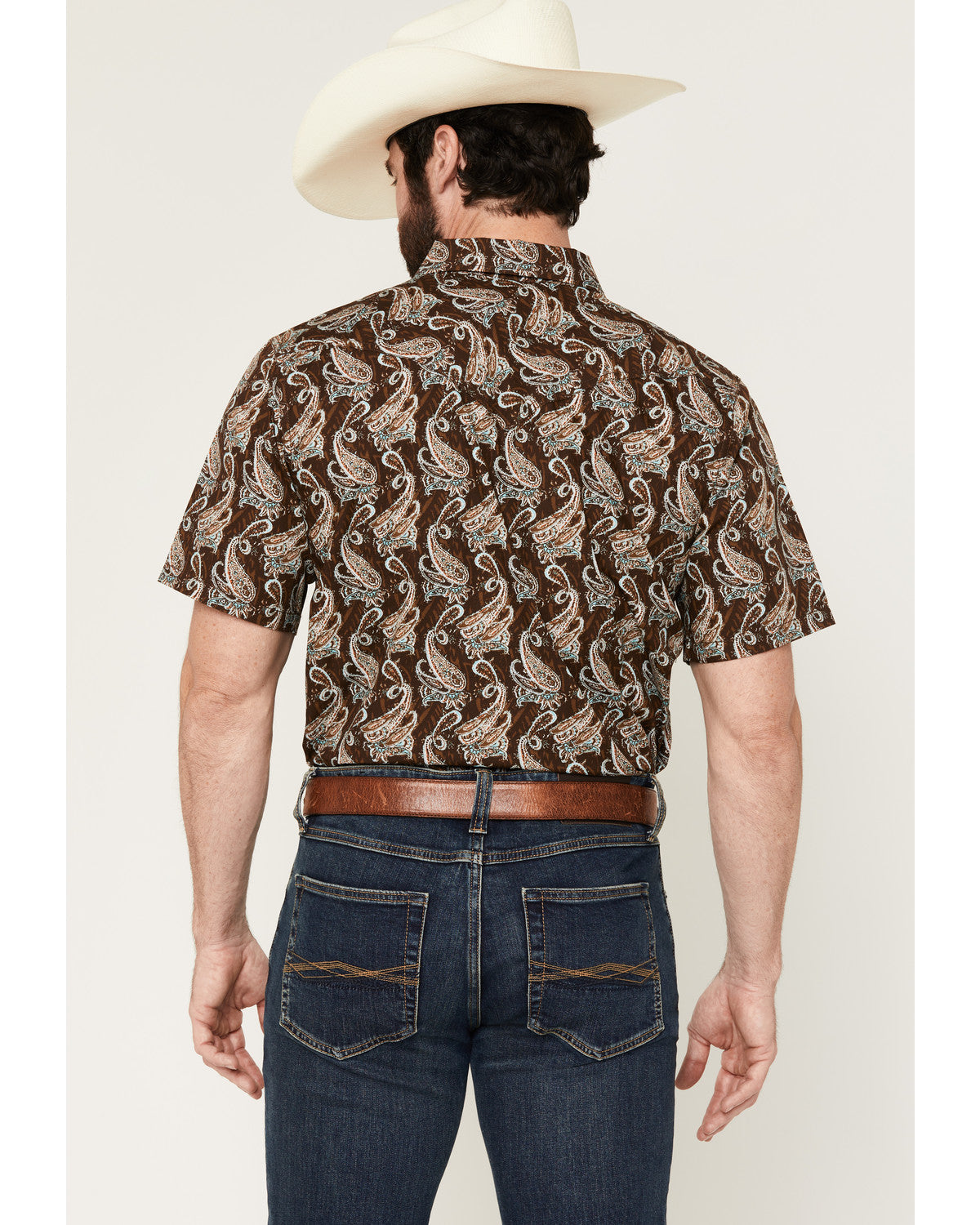 Men's Easy Livin' Paisley Print Short Sleeve Snap Western S