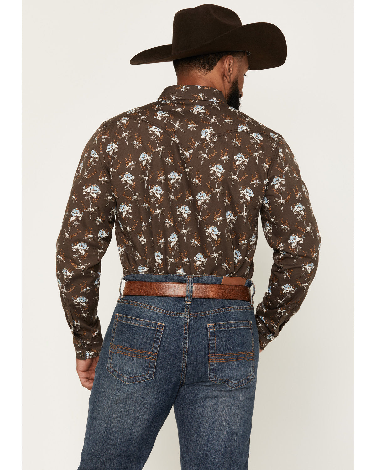 Men's Night Cap Floral Print Long Sleeve Snap Western Shirt