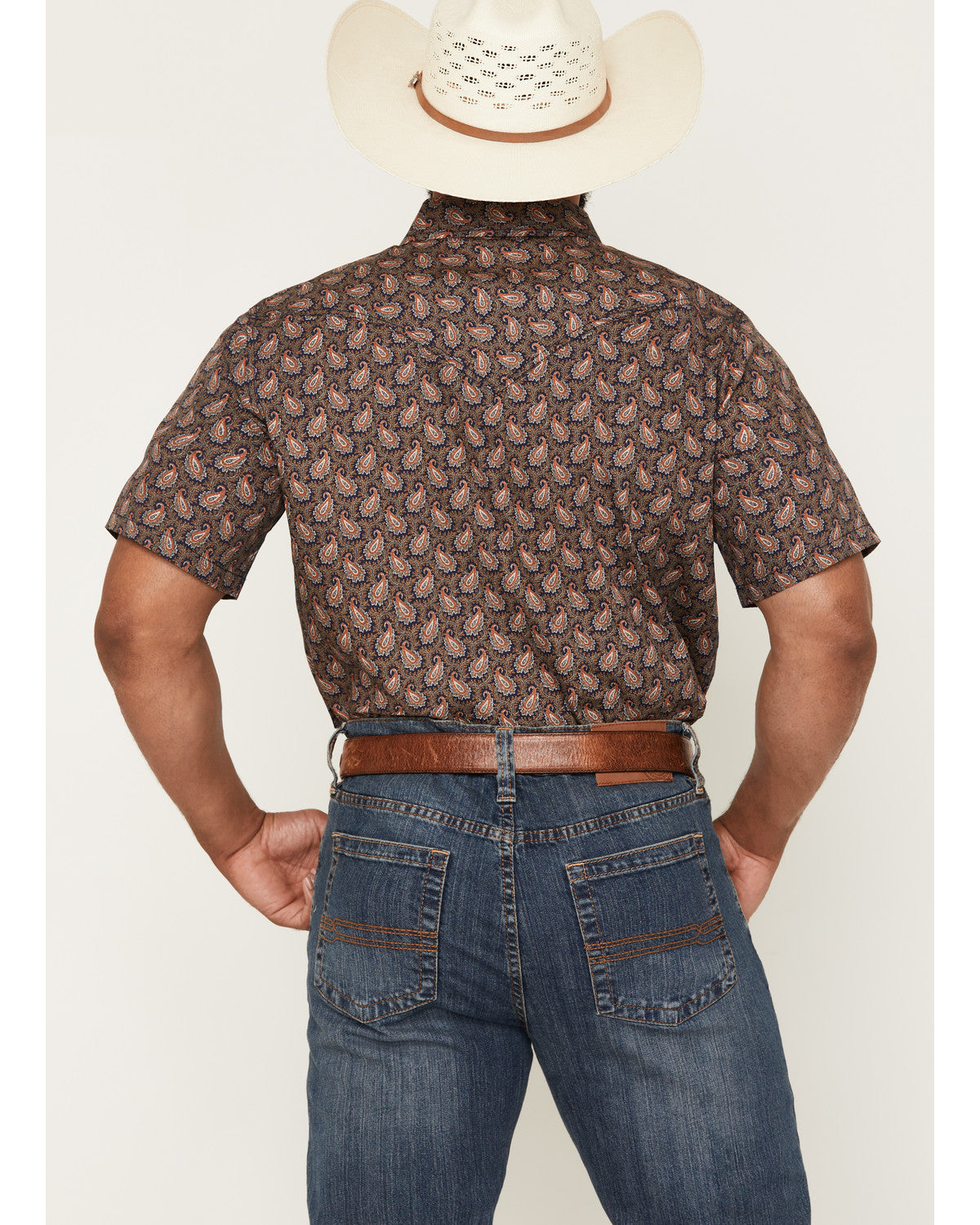 Men's 2 Step Paisley Print Short Sleeve Snap Western Shirt