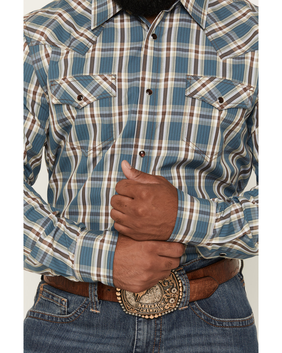 Men's Niagara Falls Plaid Print Long Sleeve Snap Western Sh