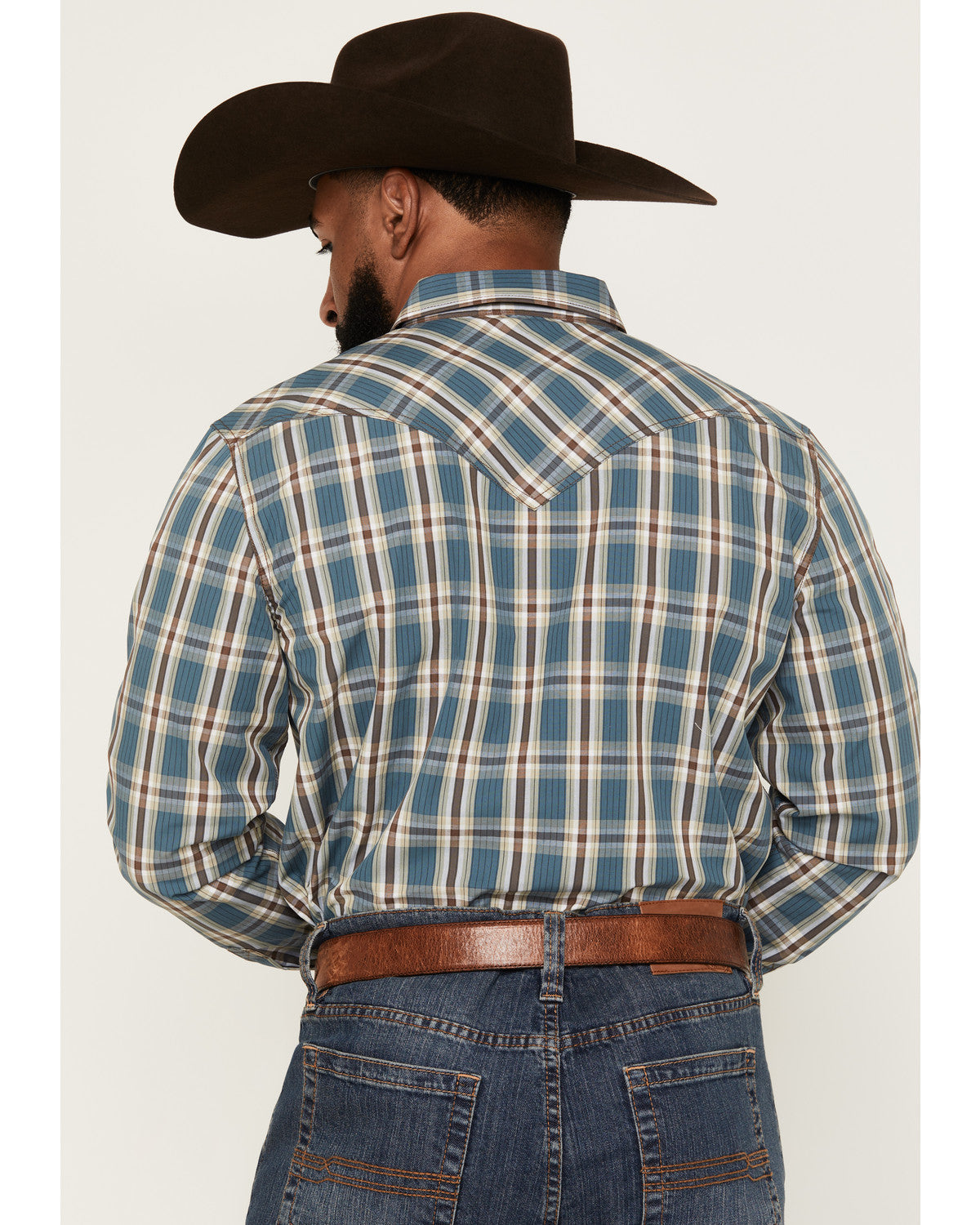 Men's Niagara Falls Plaid Print Long Sleeve Snap Western Sh