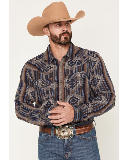 Men's Outpost Southwestern Print Long Sleeve Snap Flannel S