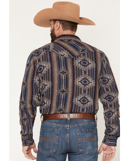 Men's Outpost Southwestern Print Long Sleeve Snap Flannel S