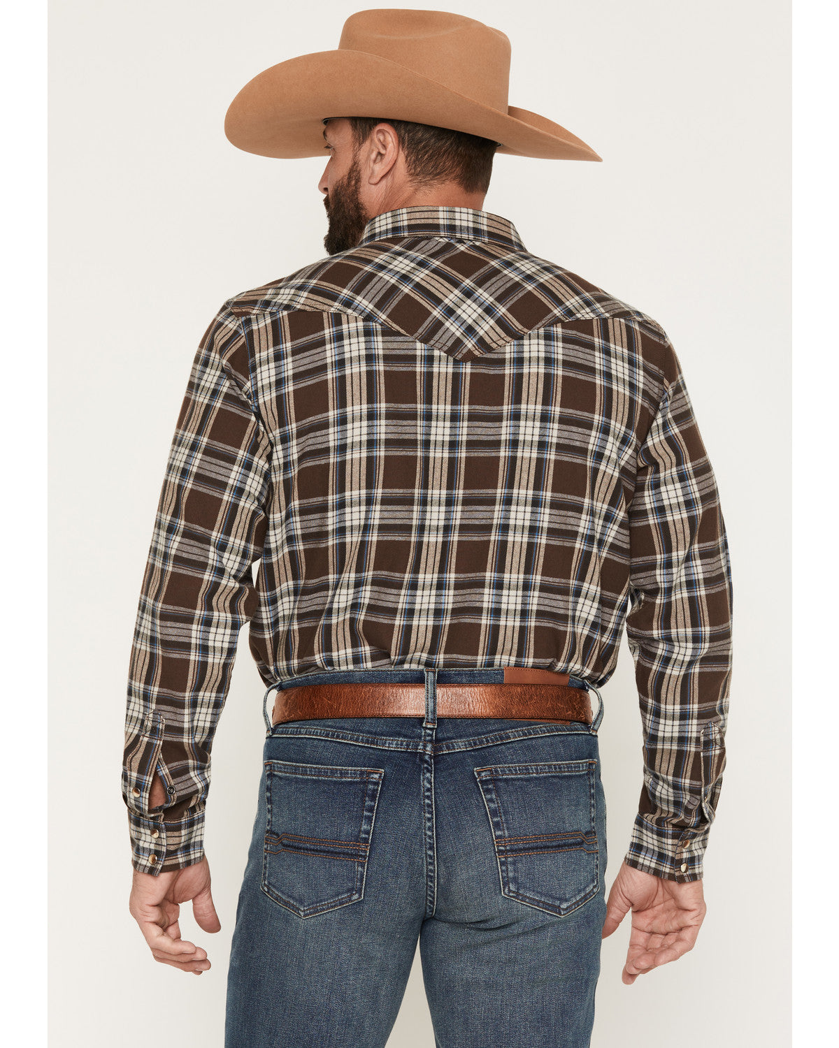 Men's Mud Pit Plaid Print Long Sleeve Snap Flannel Shirt
