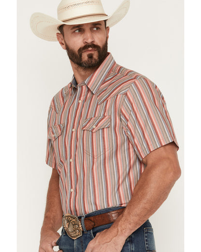 Men's Old Skool Striped Short Sleeve Snap Western Shirt