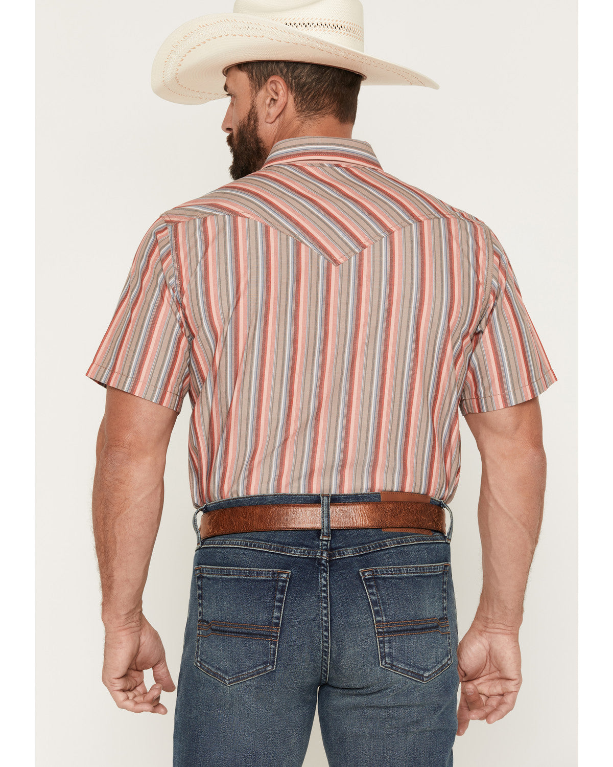 Men's Old Skool Striped Short Sleeve Snap Western Shirt