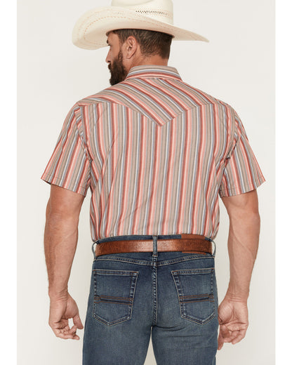Men's Old Skool Striped Short Sleeve Snap Western Shirt