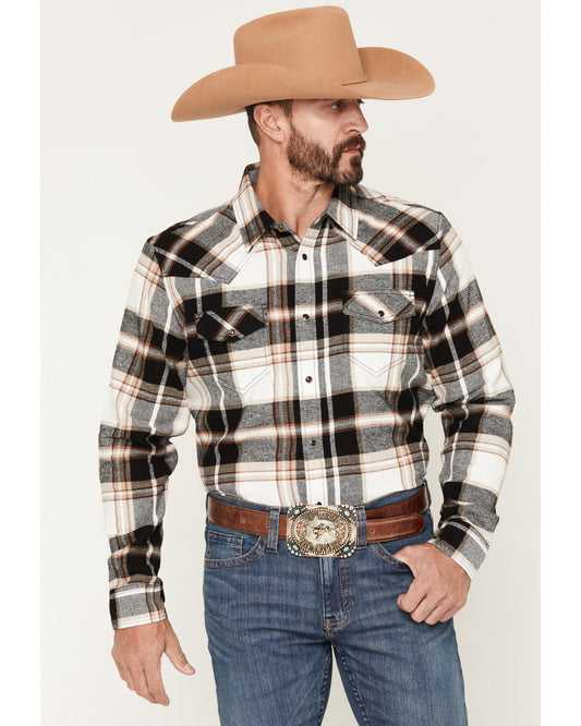 Men's Standard Issue Plaid Print Long Sleeve Snap Flannel S