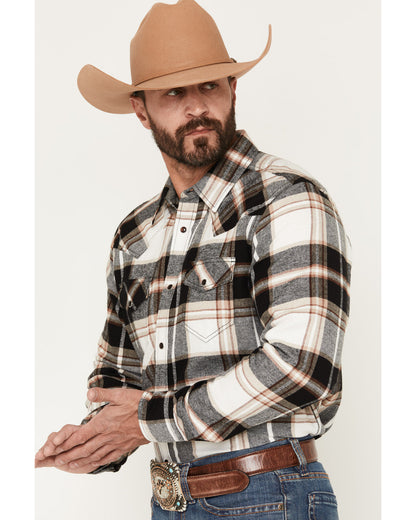Men's Standard Issue Plaid Print Long Sleeve Snap Flannel S