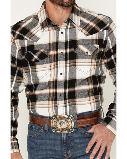 Men's Standard Issue Plaid Print Long Sleeve Snap Flannel S