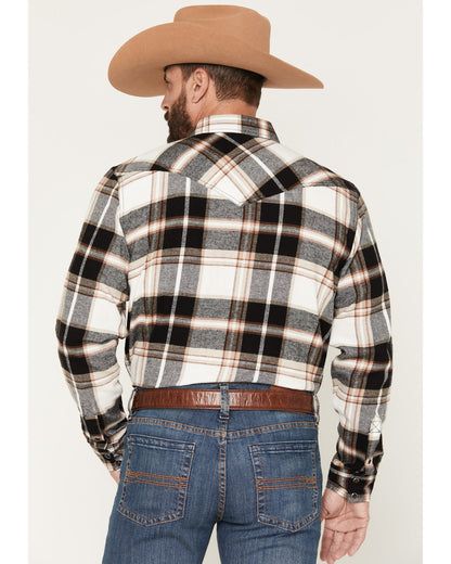 Men's Standard Issue Plaid Print Long Sleeve Snap Flannel S