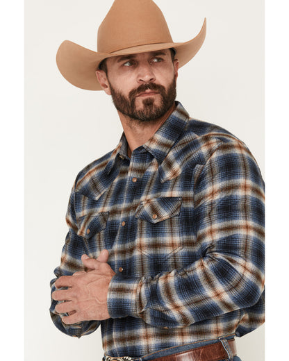 Men's Sequoia Plaid Print Long Sleeve Snap Flannel Shirt