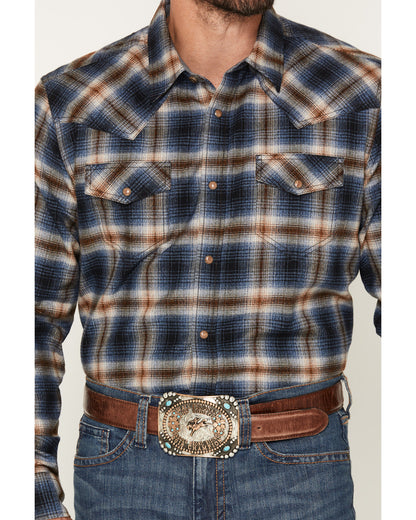 Men's Sequoia Plaid Print Long Sleeve Snap Flannel Shirt