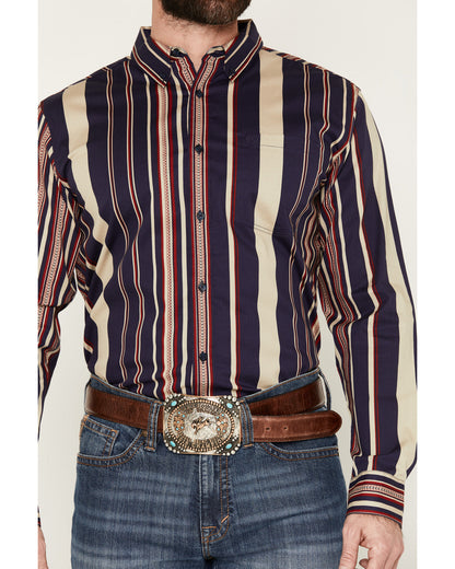 Men's Red Dog Southwestern Stripe Print Long Sleeve Button-