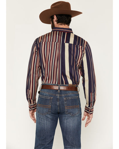Men's Red Dog Southwestern Stripe Print Long Sleeve Button-