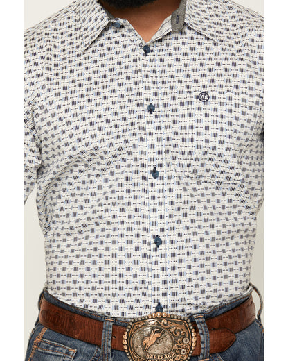 Men's Re Ride Geo Print Short Sleeve Button-Down Stretch We