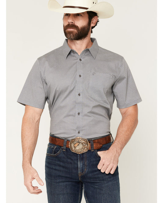 Men's Astro Geo Print Short Sleeve Button-Down Stretch West