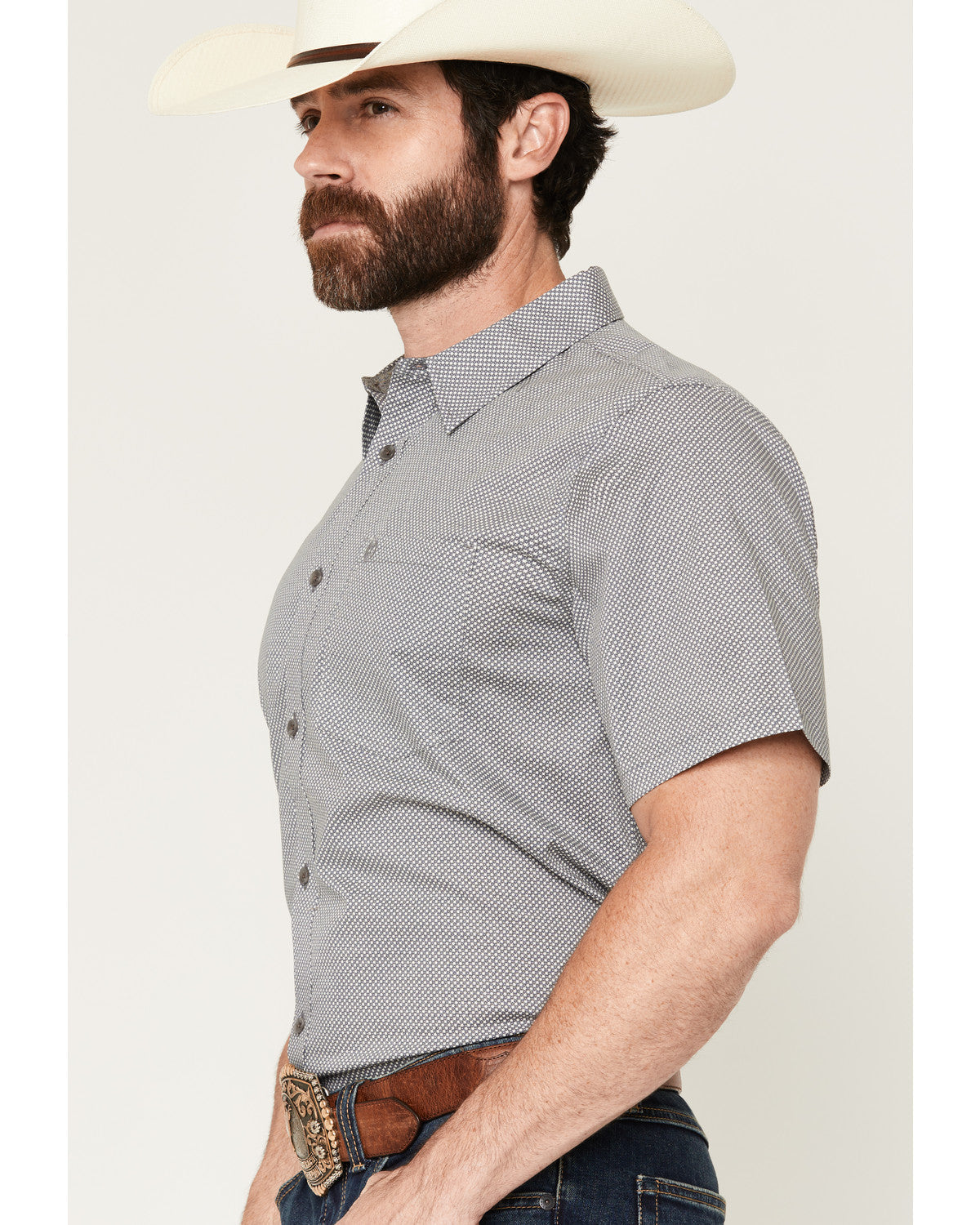 Men's Astro Geo Print Short Sleeve Button-Down Stretch West