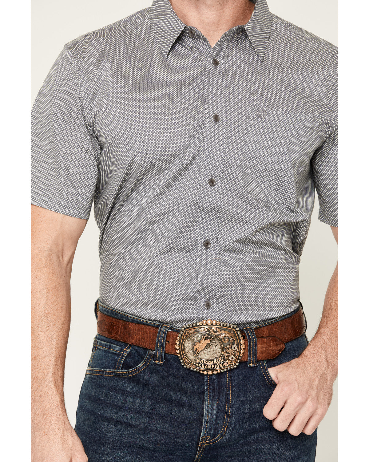 Men's Astro Geo Print Short Sleeve Button-Down Stretch West