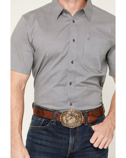 Men's Astro Geo Print Short Sleeve Button-Down Stretch West