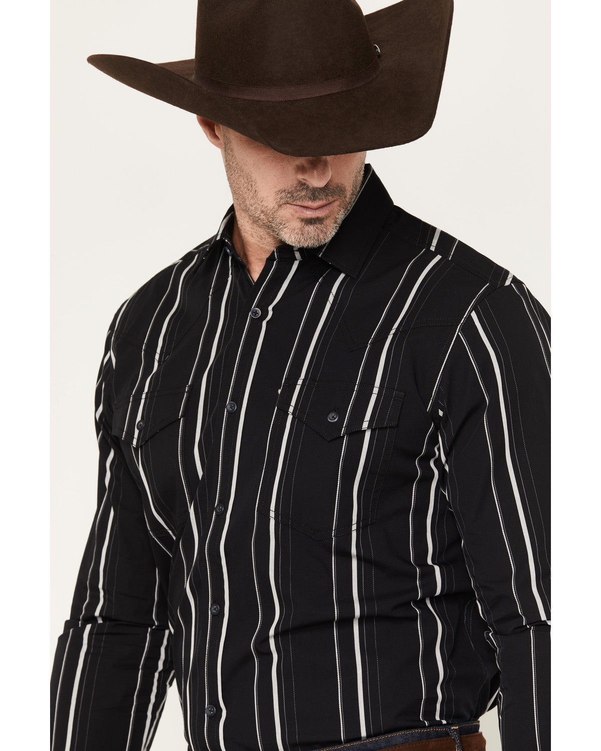 Black 1978® Men's Elm Striped Long Sleeve Button-Down Weste