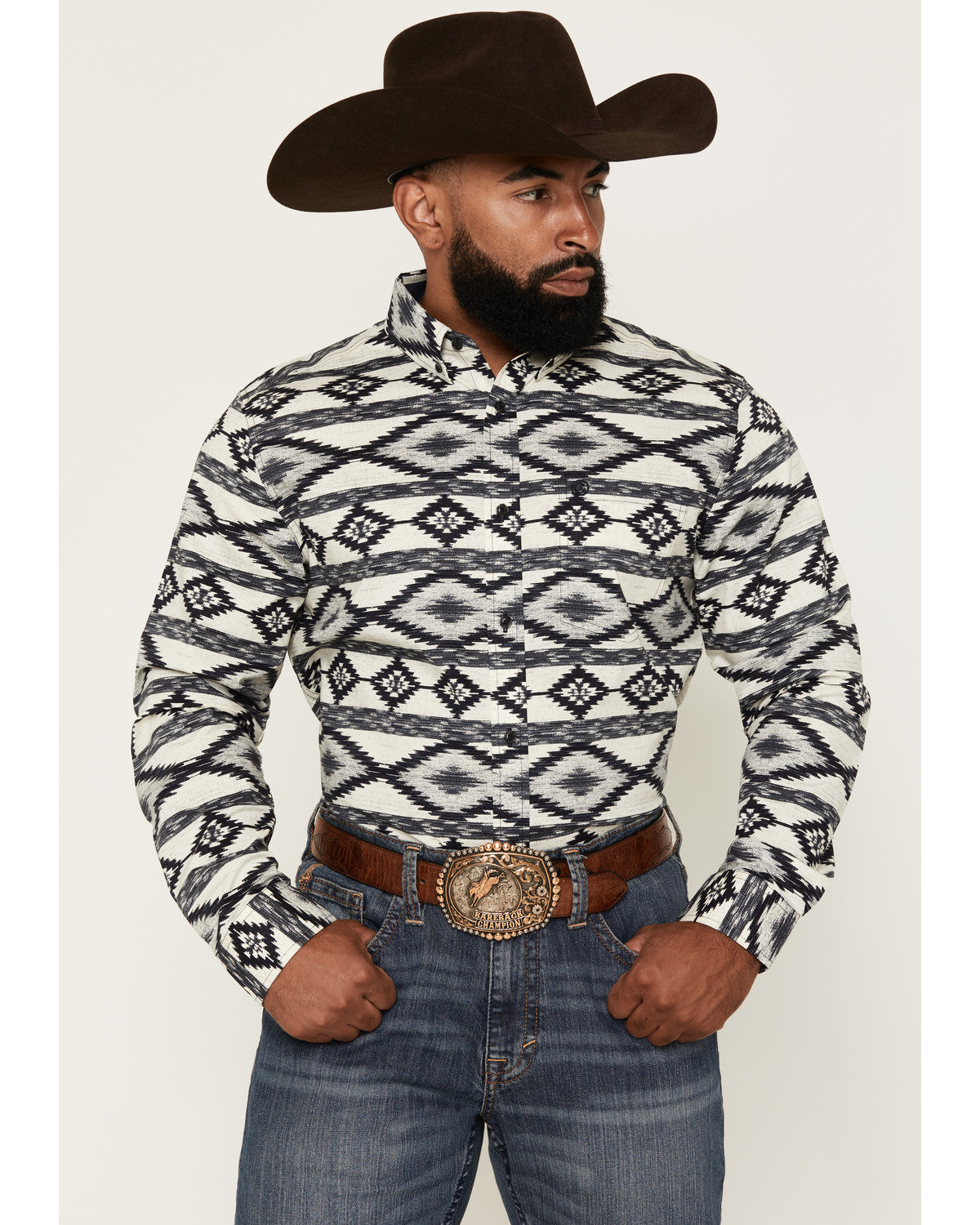 Men's Tiki Room Southwestern Print Long Sleeve Button-Down