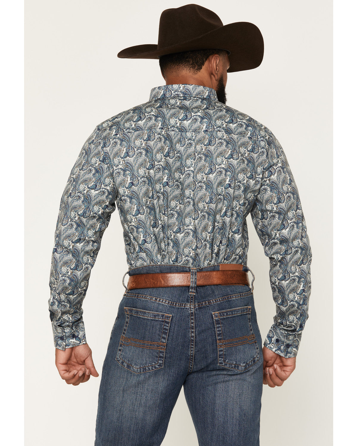 Men's Lost Resort Paisley Print Long Sleeve Button-Down Str