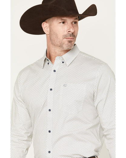 Men's NFR Geo Print Long Sleeve Button-Down Stretch Western