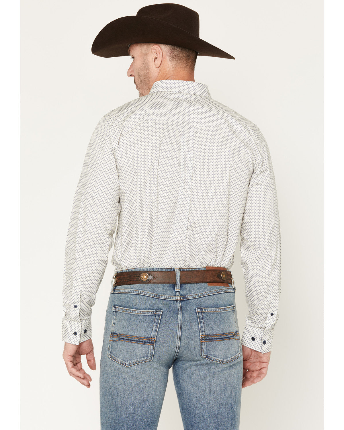 Men's NFR Geo Print Long Sleeve Button-Down Stretch Western