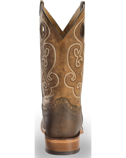 Men's Saddle Vamp Western Boots - Broad Square Toe